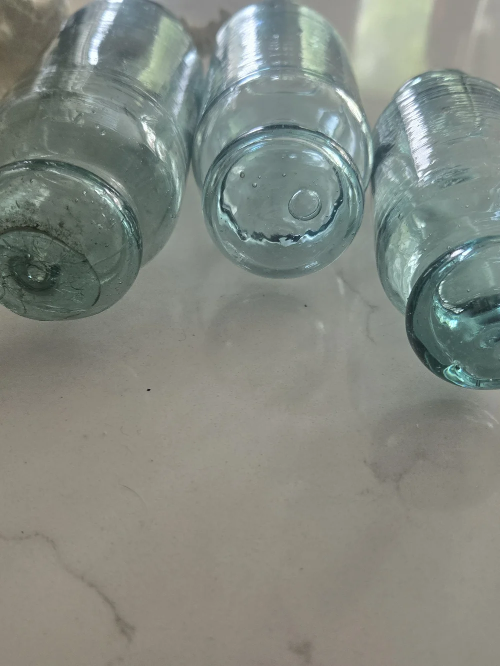 Antique Vintage Japanese Rolling Pin Glass Floats Set Of 3